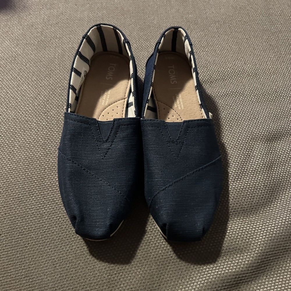 Toms Womens The Venice Collection Canvas Slip-Ons 10011671 Majolica‎ Blue SZ 5.5